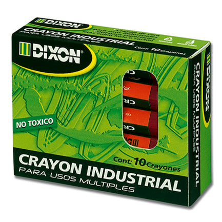 DIXON - Crayón de Cera Industrial  Dixon Rojo Caja con 10 Piezas