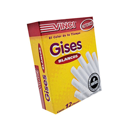 DIXON - Gis vinci moldeado blanco caja c/12 piezas