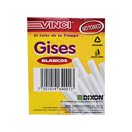 DIXON - Gis vinci moldeado blanco caja c/12 piezas