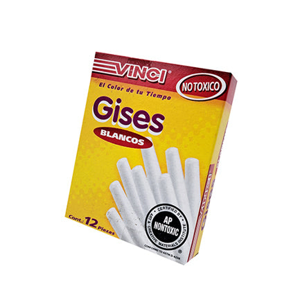 DIXON - Gis vinci moldeado blanco caja c/12 piezas