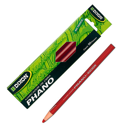 DIXON - Marcador de Cera Dixon Phano Rojo Caja c/10 piezas