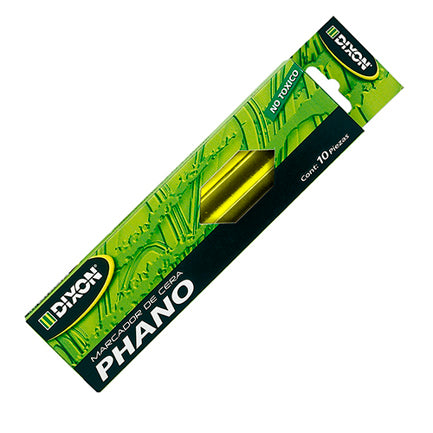 DIXON - Marcador de Cera Dixon Phano Amarillo Caja c/10 piezas