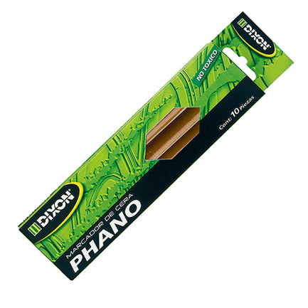 DIXON - Marcador de cera dixon phano cafe caja con 10 piezas
