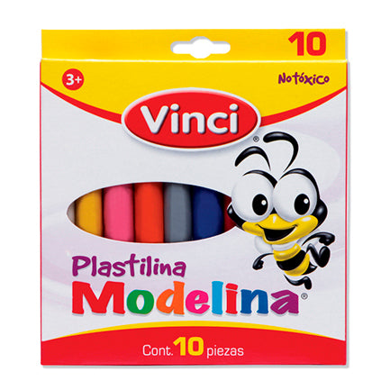 DIXON - Plastilina Modelina Vinci Caja con 10 Barritas de Colores Surtidos