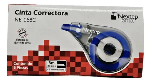 NEXTEP SOLUCIONES - Bundle Cinta Correctora Nextep 8Mx4.2mm C/6 Piezas Cont. 2Piezas