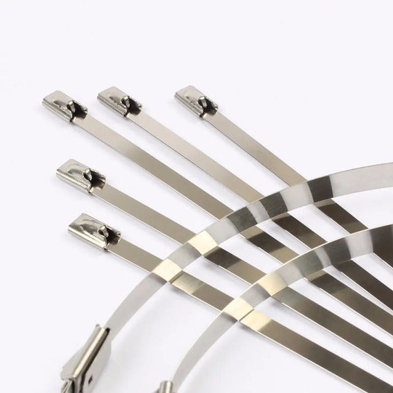 LINKEDPRO - Cinchos de Acero 304 Inoxidable con Sistema de Autobloqueo Seguro / Uso en Interior y Exterior  / 4.6 × 500 mm / Paquete con 100 Piezas