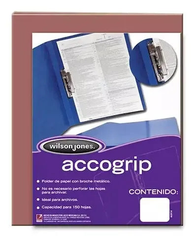 ACCO - CARPETA ACCO GRIP T3 SH-968 CARTA CAOBA C/4