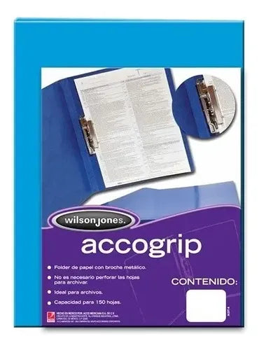 ACCO - CARPETA ACCO GRIP T3 SH-976 OFICIO AZUL CLARO C/4