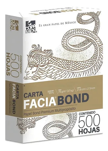 FACIA VISION - Papel Cortado Facia Carta 75Gr 99% Blancura C/5000 Hojas