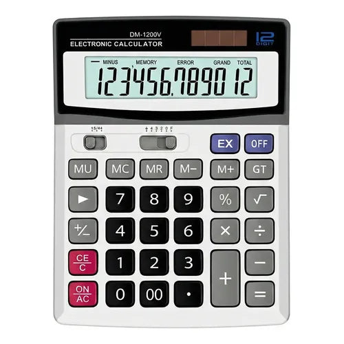 NEXTEP SOLUCIONES - Bundle Calculadora Nextep 12 Dígitos Pantalla Grande Escritorio Cubierta Metalica Solar/Bateria Funcion Revisar y Correg
