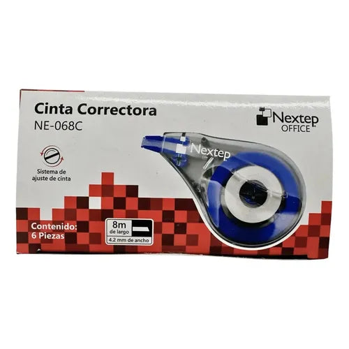 NEXTEP SOLUCIONES - Cinta Correctora Nextep 8mx4.2mm C/6 Pzas