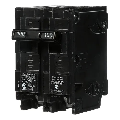 SIEMENS - Interruptor automático enchufable tipo QP 2 polos, 100 amp