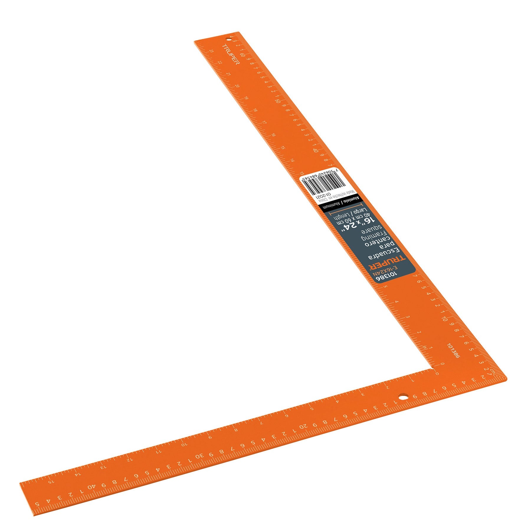 Escuadra 16'x24' de aluminio color naranja para cantero