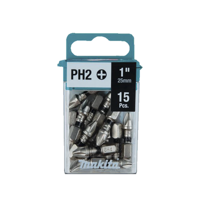 MAKITA - Broca de Inserción de 1" Phillips #2 Impact XPS®, Paq. c/15 piezas.