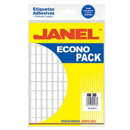 JANEL - ETIQUETA JANEL ESCOLAR BLANCA 8X20 ECONOPACK