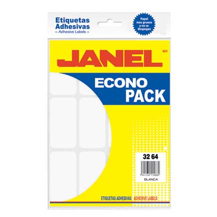 JANEL - ETIQUETA JANEL ESCOLAR BLANCA 32X64 ECONOPACK