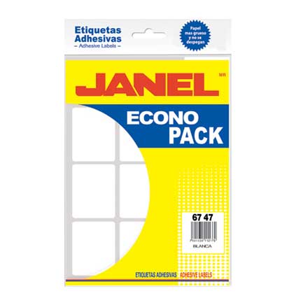 JANEL - ETIQUETA JANEL ESCOLAR BLANCA 67X47 ECONOPACK