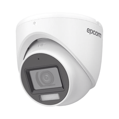 EPCOM PROFESSIONAL - [Dual Light + ColorVu] Turret TURBOHD 3K (5 Megapixel) / Lente 2.8 mm / 30 mts IR + 20 mts Luz Blanca / Gran Angular 104.9° / Exterior IP67 / Micrófono Integrado / dWDR / 4 Tecnologías / Metal