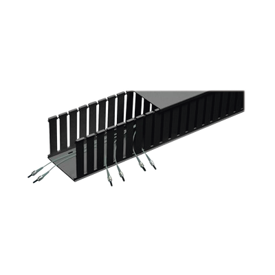 PANDUIT - Canaleta Ranurada de PVC sin Tapa, Fiber-Duct™, 4 in de Ancho, 4 in de Alto y 1828.8 mm de Largo, Color Negro