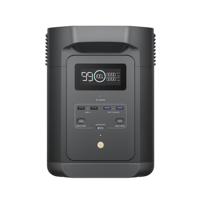 ECOFLOW - Estación de Energía Portátil de 980Wh Litio LFP / 10 Puertos AC 500 W (Max. 1000W) / 2 USB-C 100W / Cargador de Coche 10A a 12.6V / Conectividad WiFi y Bluetooth (App) / Carga Solar 500W Max.