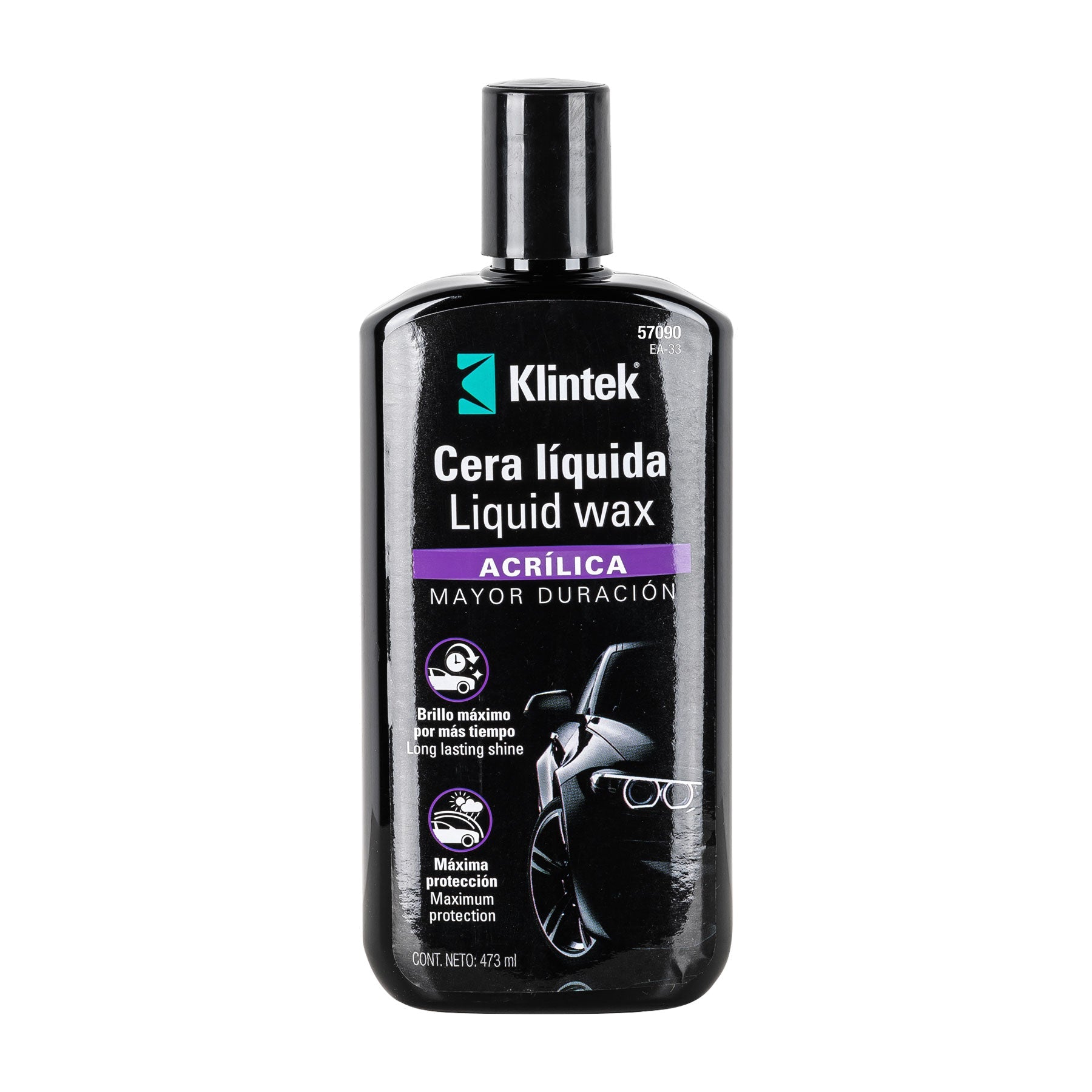 Cera liquida acrilica para auto, 473 ml, KLINTEK
