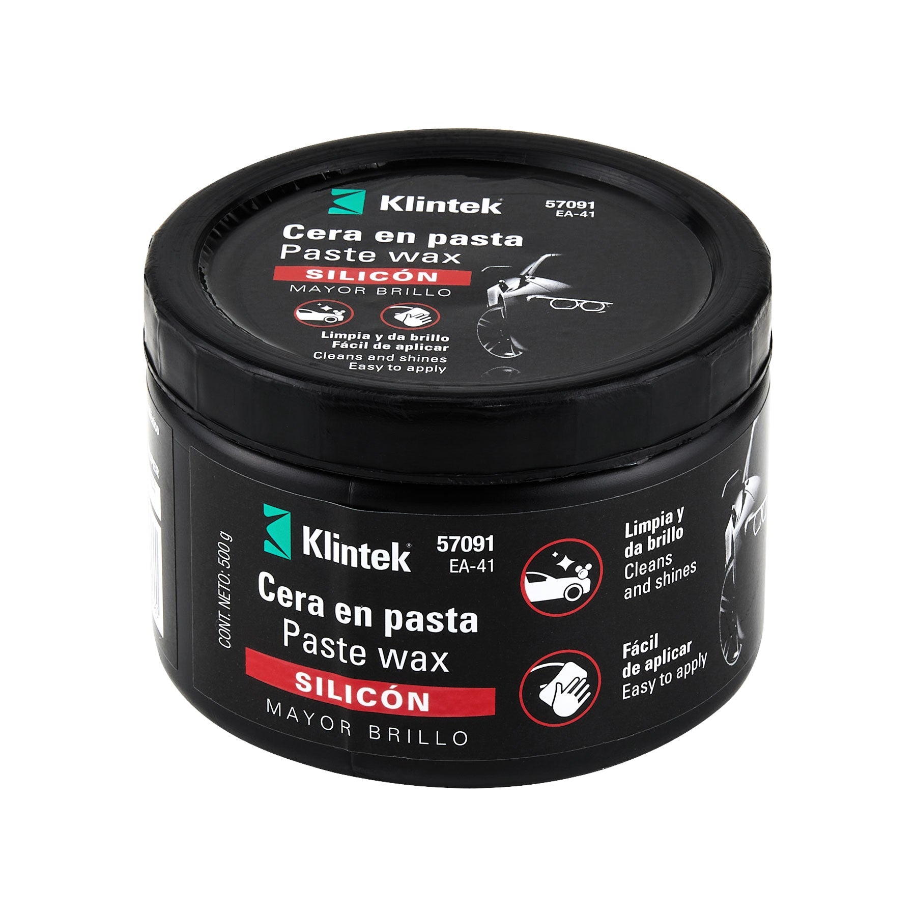 Cera en pasta de silicon para auto, 500 g, KLINTEK