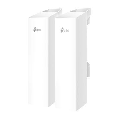 TP-LINK - KIT de Enalce Inalámbrico Omada para Exterior / Frecuencia de 5GHz / Emparejamiento Automático / 3 puertos Gigabit / PoE Pasivo 24 Vcc o 802.3 PoEaf / Antena Direccional de 7 dBi MIMO 2x2 / Adminsitración Remota Mediante Omada