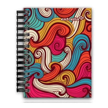 ESTRELLA - Libreta ESTRELLA 1/8 Espiral Doble WIRE-O Pasta Semi Rígida Raya 100 Hojas