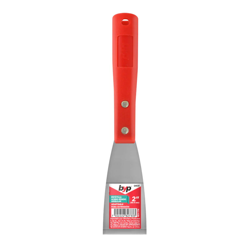 Espátula angular acero rígido con mango de plástico adaptable para extensión 4"