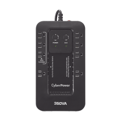 CYBERPOWER - UPS de 350 VA/255 W, Topología Standby con Modo Ahorrador ECO, Entrada 120 Vca NEMA 5-15P, Con 8 Tomas NEMA 5-15R
