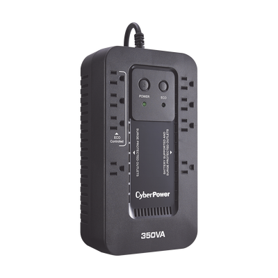 CYBERPOWER - UPS de 350 VA/255 W, Topología Standby con Modo Ahorrador ECO, Entrada 120 Vca NEMA 5-15P, Con 8 Tomas NEMA 5-15R