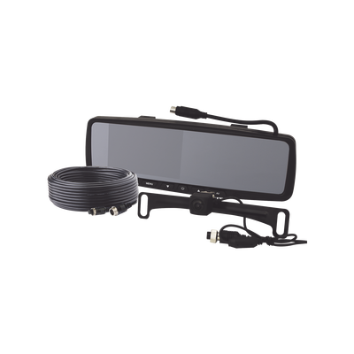 ECCO - Sistema alámbrico de reversa con cámara y monitor de 4.3 pulgadas, Incluye cámara para placa de  170°
