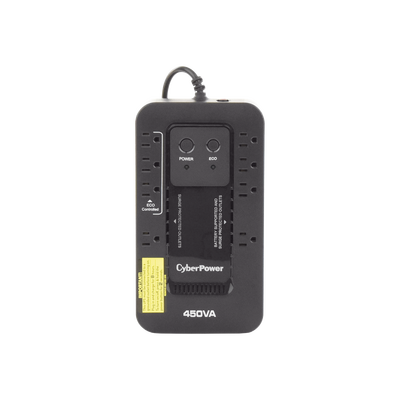 CYBERPOWER - UPS de 450 VA/260 W, Topología Standby con Modo Ahorrador ECO, Entrada 120 Vca NEMA 5-15P, Con 8 Tomas NEMA 5-15R