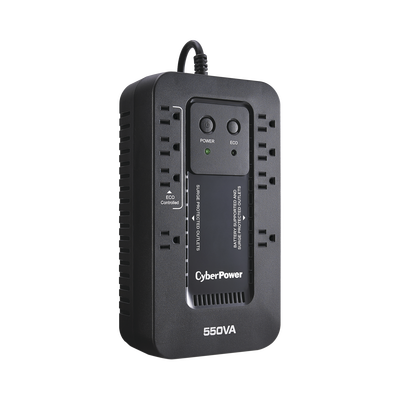 CYBERPOWER - UPS de 550 VA/330 W, Topología Standby con Modo Ahorrador ECO, Entrada 120 Vca NEMA 5-15P, Con 8 Tomas NEMA 5-15R
