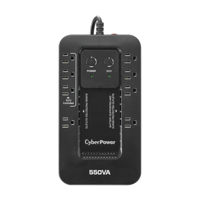 CYBERPOWER - UPS de 550 VA/330 W, Topología Standby con Modo Ahorrador ECO, Entrada 120 Vca NEMA 5-15P, Con 8 Tomas NEMA 5-15R