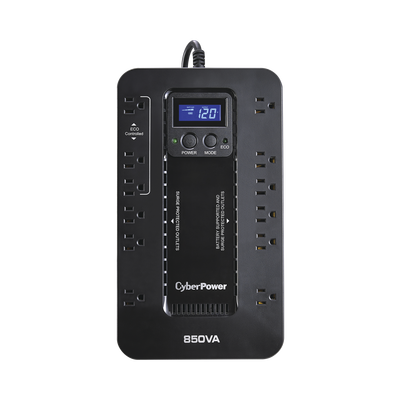 CYBERPOWER - UPS de 850 VA/510 W, Topología Standby con Modo Ahorrador ECO, Entrada 120 Vca NEMA 5-15P, Con 12 Tomas NEMA 5-15R