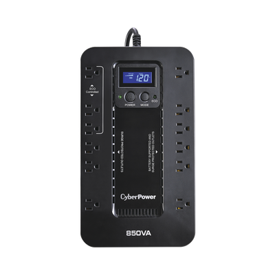 CYBERPOWER - UPS de 850 VA/510 W, Topología Standby con Modo Ahorrador ECO, Entrada 120 Vca NEMA 5-15P, Con 12 Tomas NEMA 5-15R