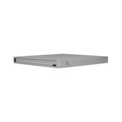 UBIQUITI - Enterprise Campus 24 PoE, Switch Empresarial Etherlighting™ PoE+++ Capa 3 de 24 Puertos (16 x 10 GbE y 8 x 2.5 GbE)  y 2 Puertos SFP28 de 25 G de Alta Disponibilidad
