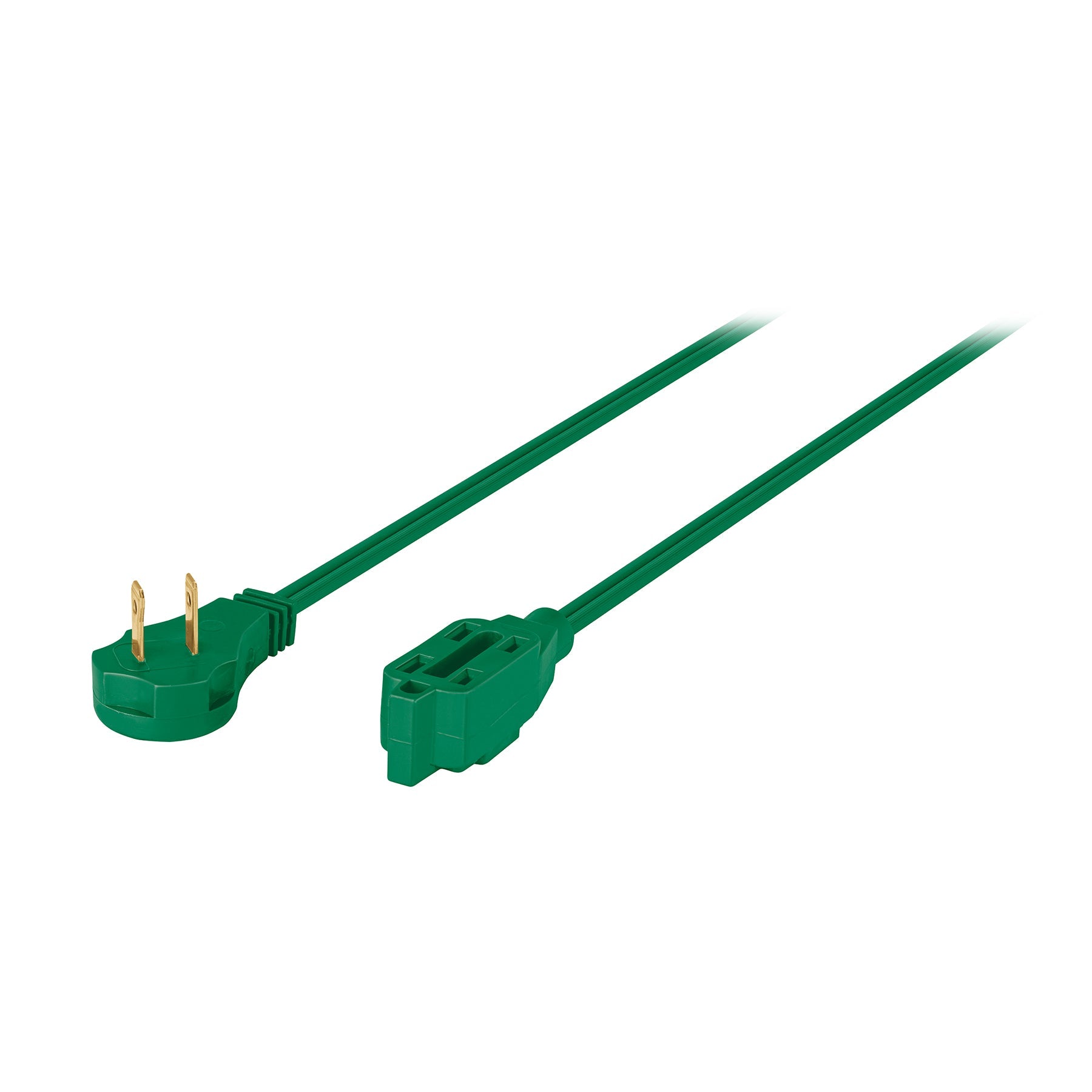 Extension electrica domestica 5 m clavija plana, verde