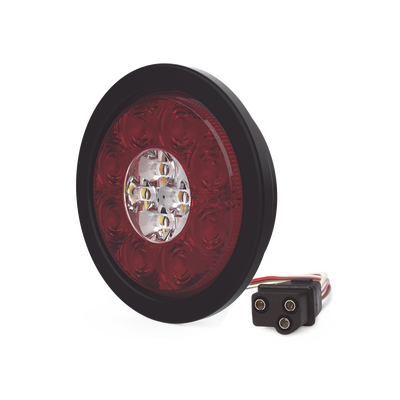ECCO - Plafón Circular de 5.4" Para Camiones de Transporte, 16 LED Ultra Brillantes, Color Rojo/Claro/Ambar