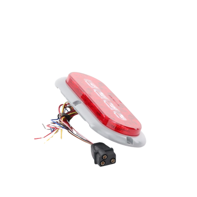ECCO - Plafón Ovalado de 7.5" Para Camiones de Transporte, 18 LED Ultra Brillantes, Color Rojo/Claro/Ambar