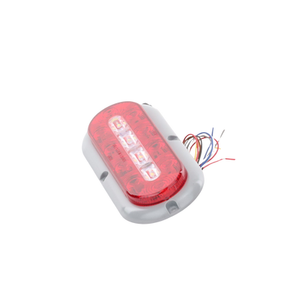 ECCO - Plafón Ovalado de 7.5" Para Camiones de Transporte, 18 LED Ultra Brillantes, Color Rojo/Claro/Ambar