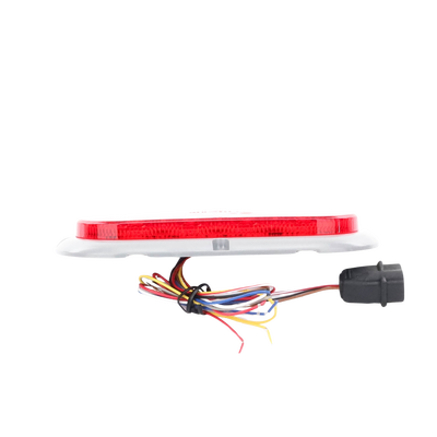 ECCO - Plafón Ovalado de 7.5" Para Camiones de Transporte, 18 LED Ultra Brillantes, Color Rojo/Claro/Ambar