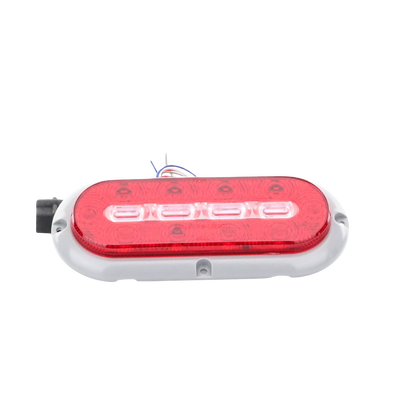 ECCO - Plafón Ovalado de 7.5" Para Camiones de Transporte, 18 LED Ultra Brillantes, Color Rojo/Claro/Ambar