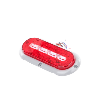 ECCO - Plafón Ovalado de 7.5" Para Camiones de Transporte, 18 LED Ultra Brillantes, Color Rojo/Claro/Ambar