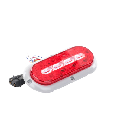 ECCO - Plafón Ovalado de 7.5" Para Camiones de Transporte, 18 LED Ultra Brillantes, Color Rojo/Claro/Ambar