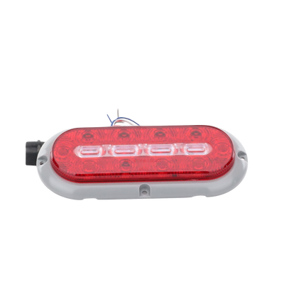 ECCO - Plafón Ovalado de 7.5" Para Camiones de Transporte, 18 LED Ultra Brillantes, Color Rojo/Claro/Ambar