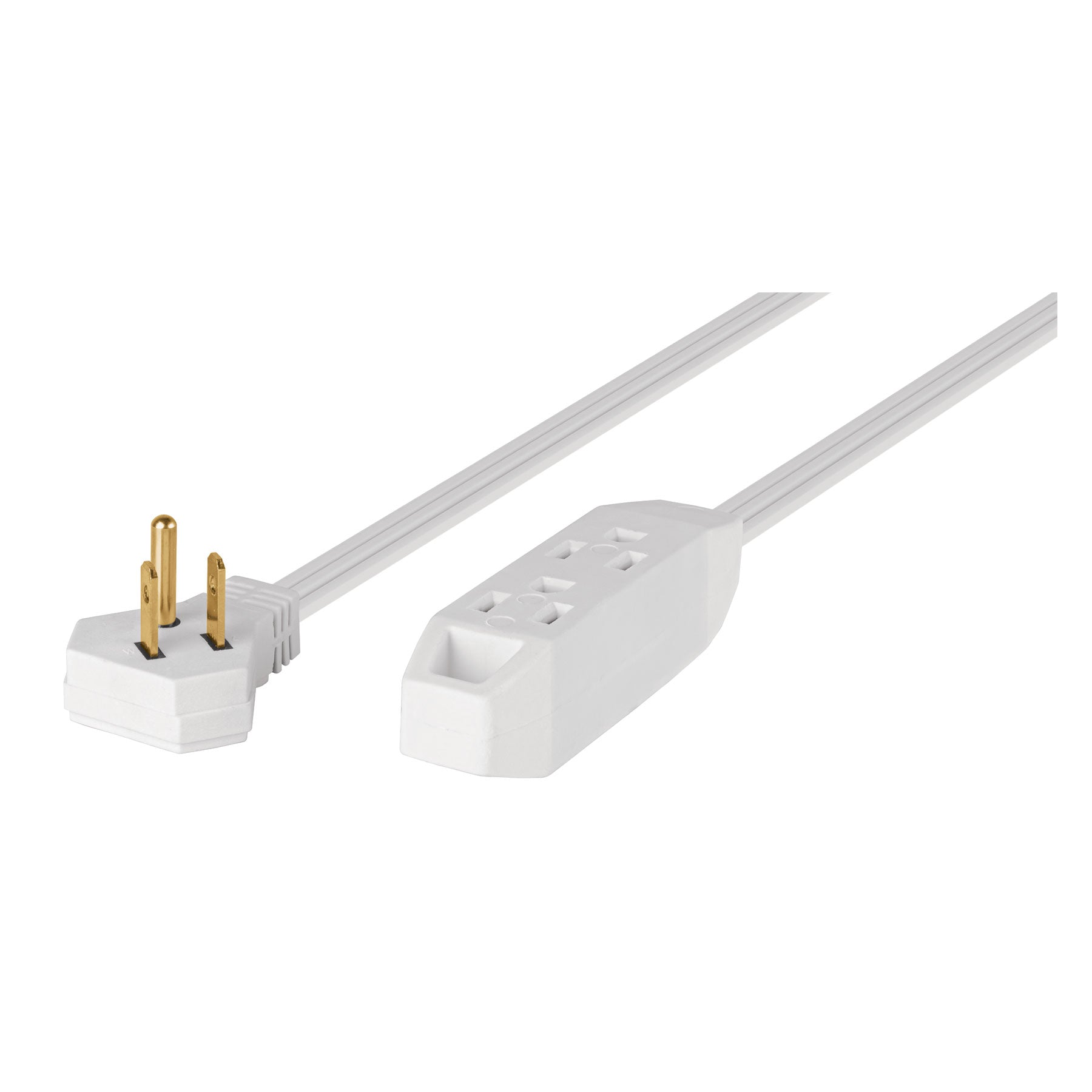 Extension domestica aterrizada 4 m blanca con clavija plana