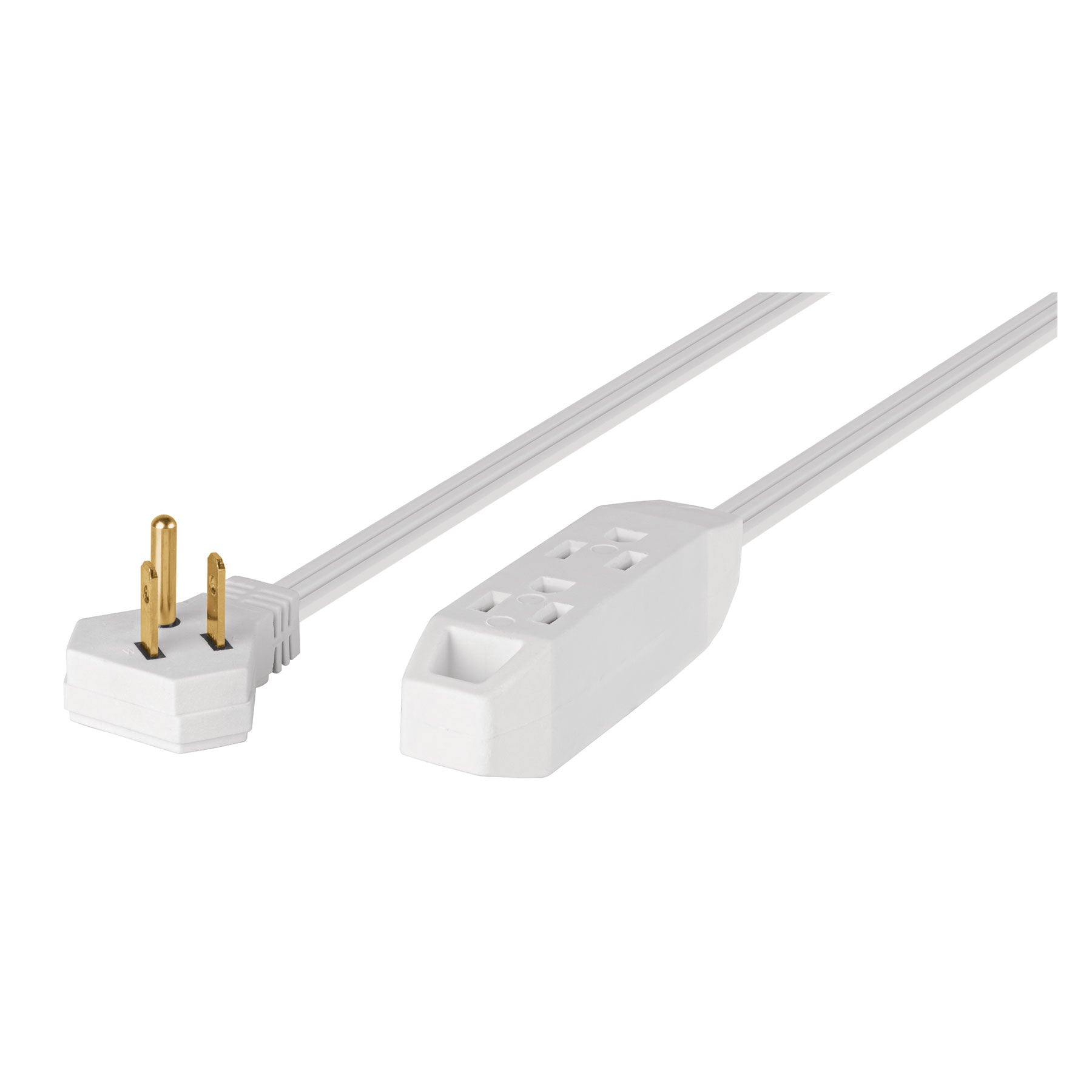 Extension domestica aterrizada 6 m blanca con clavija plana