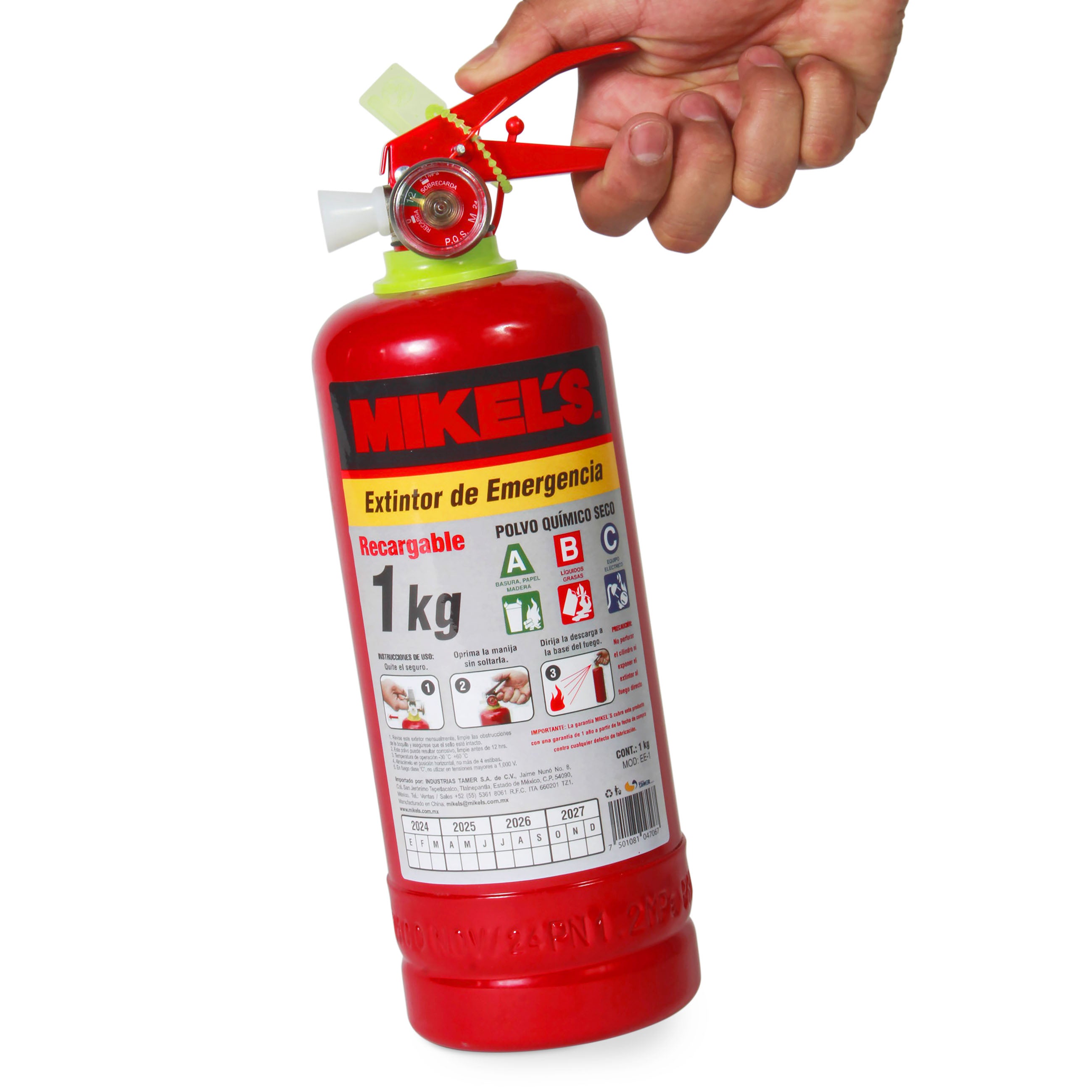 Extintor de emergencia recargable (1 kg)